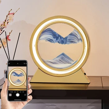 Креативный зыбучий песок картина динамические песочные часы светодиодные кольца украшения офиса декора дома аксессуары для спальни ночник