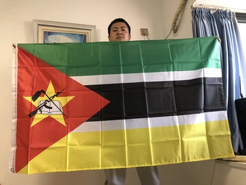НЕБЕСНЫЙ ФЛАГ Мозамбик флаг 90 * 150 см КРЫТЫЙ открытый полиэстер Висит Национальный баннер Мозамбика