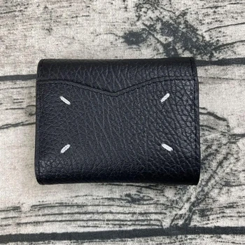 Премиум минималистичный кошелек MM6 Margiela для мужчин и женщин, роскошный бренд, многослойный кошелек из воловьей кожи с несколькими отделениями для карт, высококачественная деловая сумка