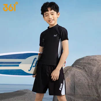 361 ° Мальчик С Коротким рукавом UPF 50 + Защита От Солнца, Раздельный купальник, Детская рубашка Для серфинга, Топ + Плавки, Защита от сыпи на пляже