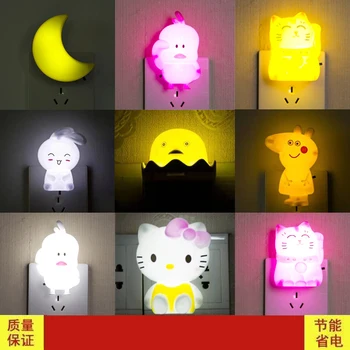 Sanrioed Аниме Мультфильм Hello Kittys Night Light Ins Kawaii Энергосберегающий Прочный Выключатель Розетки Plug-In Led Light Фестивальные Подарки