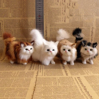 Милые плюшевые игрушки-симуляторы кошек, мягкая модель котенка, реалистичная кошка, животные для детей, подарок на День рождения для девочек, Подарок на День Святого Валентина
