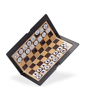 Складной мини-набор магнитных шахмат, портативная карманная доска для путешествий, в помещении, на открытом воздухе, для кемпинга, Семейная игра-головоломка, подарок на день рождения