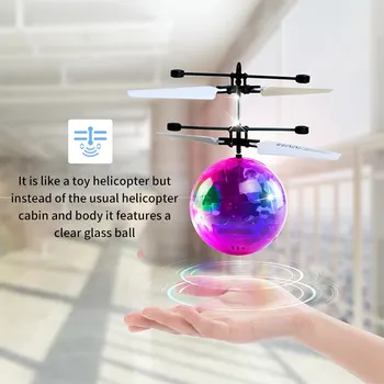 Красочный мини-сверкающий светодиодный Дрон, Хрустальный шар, Индукционный Квадрокоптер, Самолет, Беспилотный Летающий шар, Вертолет, Детские игрушки