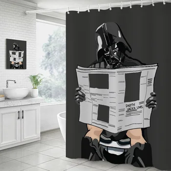 Забавные войны туалет звездные газеты аниме водонепроницаемые занавески для душа из полиэстера в ванной