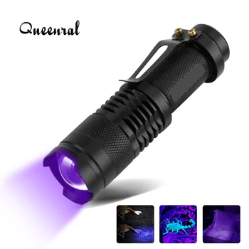 Мини-светодиодный УФ-фонарик, ультрафиолетовая горелка с функцией масштабирования, ультрафиолетовые фонарики с длиной волны 395нм для обнаружения флуоресценции