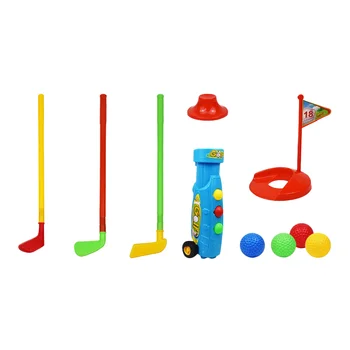Костюмы, Игрушечные клюшки, Мячи для гольфа в помещении, пластиковые Гольфисты, Детские игрушки для игр на открытом воздухе, Детский набор