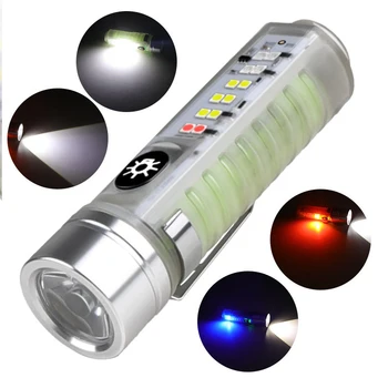 30 Вт Светодиодное фитильное Освещение USB аккумуляторная лампа Супер Яркий светодиодный фонарик с белым / красным / синим / фиолетовым боковым светом Сильные магниты