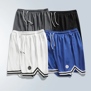 Мужские летние сетчатые спортивные шорты для баскетбола, фитнеса, скоростного сухого бега, дышащие шорты, Повседневные свободные шорты-бермуды большого размера