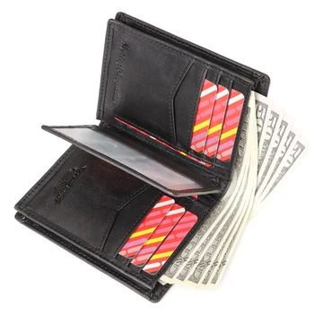 Мужской кошелек X4FF из искусственной кожи с замком и цепочкой в винтажном стиле, 2 отделения для купюр, 15 центов.