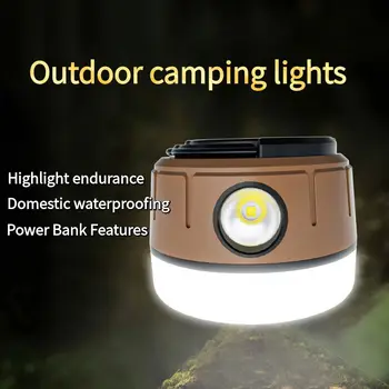 Светодиодный фонарь для кемпинга, водонепроницаемый перезаряжаемый фонарь для палатки, портативное аварийное освещение, энергосберегающая лампа