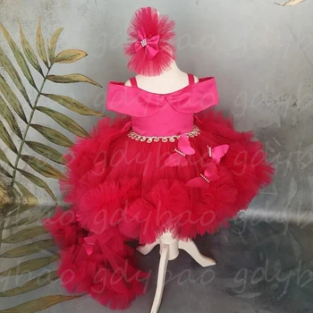Очаровательные платья для маленьких девочек-цветочниц для женщин, свадебное платье-пачка трапециевидной формы длиной до колен, реальное изображение для Первого причастия