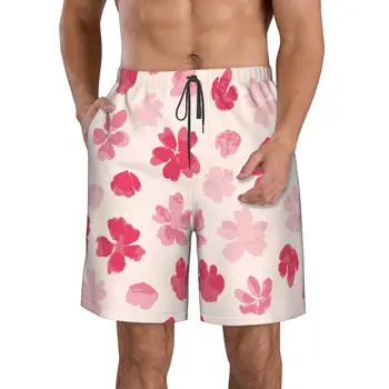 Подростковые пляжные брюки с рисунком Сакуры, спортивные шорты, Летние мужские пляжные штаны для плавания, подходящие для занятий фитнесом и отдыха