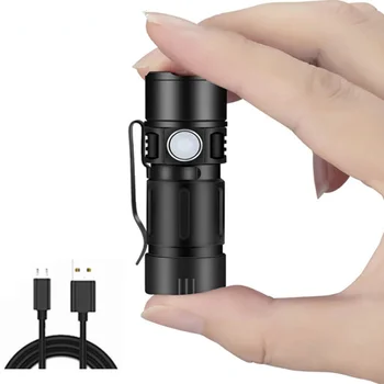 Супер Яркий Портативный Мини-фонарик LED USB Перезаряжаемый Карманный фонарик Водонепроницаемый Фонарь для кемпинга