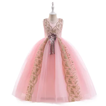 Платье цветочницы из кованой ткани, длинное платье принцессы для цветочницы, детское фортепианное представление