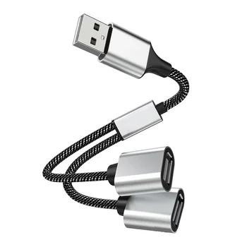 USB-разветвитель Y-кабель 1 в 2 выхода, удлинитель, конвертер, зарядка и передача данных