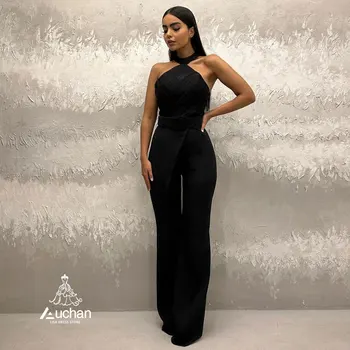 Ашан Черное платье на бретельках для выпускного вечера длиной до пола Вечернее платье без рукавов Летние Элегантные платья для свадебной вечеринки для женщин 2023