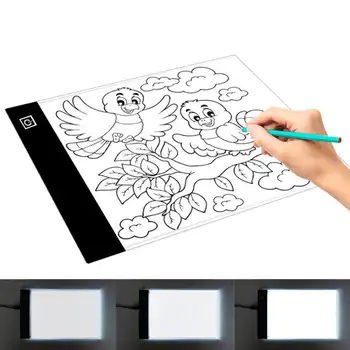 Размер A5, 3-уровневый планшет для рисования с регулируемой яркостью, световая панель, обучающие игры для детей, светодиодная доска для рисования, детские игрушки для рисования
