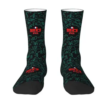 Модные Мужские Носки Fabio Quartararo Dress Socks Унисекс С Дышащим Теплым 3D Принтом El Diablo Pattern Circuits Crew Socks