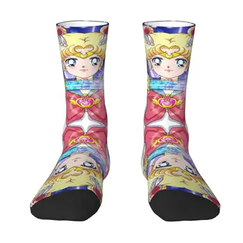 Носки Usagi Tsukino Moon Sailors, мужские женские теплые забавные носки из японского аниме Crew