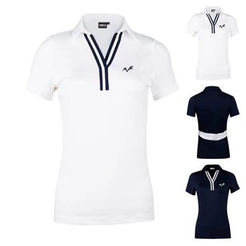 Женская футболка для гольфа с короткими рукавами, дышащая быстросохнущая уличная тонкая повседневная рубашка поло, впитывающая пот спортивная одежда