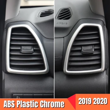 ABS Углеродное Волокно Матовая Серебристая Наклейка Приборная Панель Кондиционер Розетка Переменного Тока Вентиляционная Рамка Накладка Подходит Для Hyundai Tucson 2019 2020