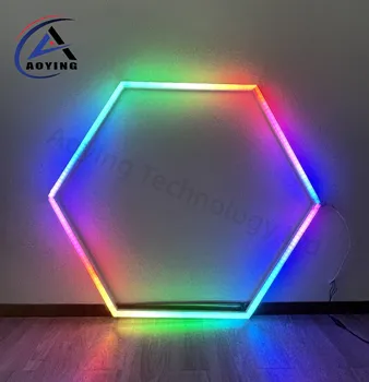 Комплект RGB 3 HEX Новейшие комплекты освещения Hexagon с ярким изменением цвета RGB применяются для спален домашних телевизионных вечеринок и фестивалей