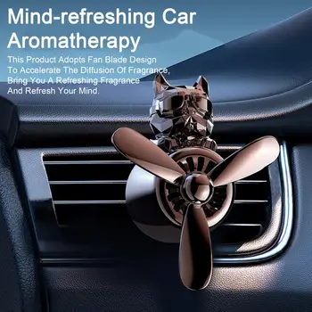 Автомобильный освежитель воздуха, симпатичная собачка-пилот с пропеллером, легко заменяемый ароматизатор эфирного масла, вентиляционное отверстие автомобиля, Ароматерапия