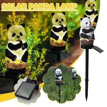 Садовые светодиодные фонари на солнечных батареях, панда-Украшение для газона в виде животных-Водонепроницаемый садовый фонарь для газона во дворе для дома C8E2