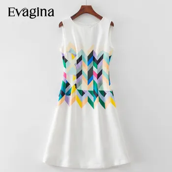 Классическое мини-платье Evagina с модным принтом на талии, 2023 Весна-лето, новые женские праздничные платья без рукавов