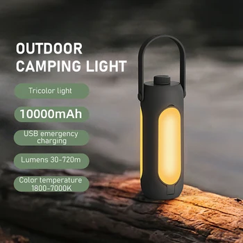 10000 мАч Многофункциональная светодиодная лампа для кемпинга, свет для палатки с регулируемой яркостью, наружное освещение, фонарик, аккумулятор, аварийный фонарь, 4 цвета