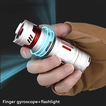 Пальчиковый Гироскоп + фонарик XPG светодиодный Фонарик USB Перезаряжаемый Водонепроницаемый фонарик Встроенный аккумулятор Портативное освещение для кемпинга