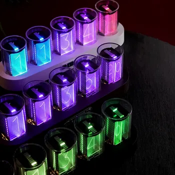 Светодиодные ламповые часы RGB, цифровые RGB-ночники, несколько режимов освещения, орнамент из рассеянного света, полноцветный для домашнего прикроватного столика