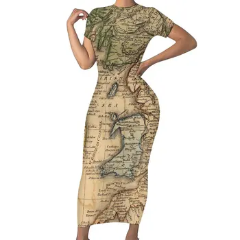 Облегающее платье с картой, женские Шотландские и Ирландские милые макси-платья, весенняя уличная мода с коротким рукавом, платье оверсайз на заказ