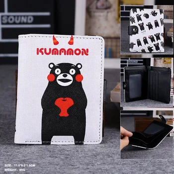 Мужской короткий кошелек с рисунком аниме Кумамон, мультяшный держатель для карт, кошелек, сумка для денег