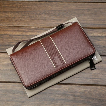 Мужской кошелек, деловая портативная сумка, ретро-длинный кошелек с несколькими картами, сумка для телефона большой емкости