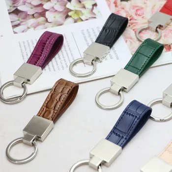 Бесплатный кожаный брелок с оригинальными буквами для женщин и мужчин, автомобильный ключ с крокодиловым узором, брелок для ключей, высококачественный брелок для ключей