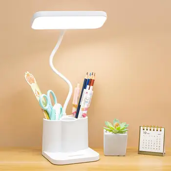 Настольная лампа Удобная Многоцелевая светодиодная лампа для чтения в общежитии, Сгибаемый светодиодный ночник с держателем ручки для дома