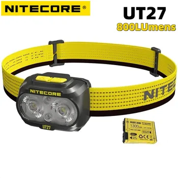 Налобный фонарь NITECORE 2023 НОВОГО стиля UT27, ультралегкий Элитный двухлучевой фонарик, фара + Съемная Аккумуляторная батарея