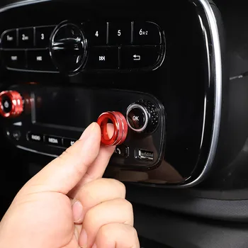 Для Mercedes-Benz Smart 16-21, автомобильный аудиосистема из алюминиевого сплава, кнопка регулировки громкости, ручка, отделка крышки, автомобильные аксессуары (без экранной версии)