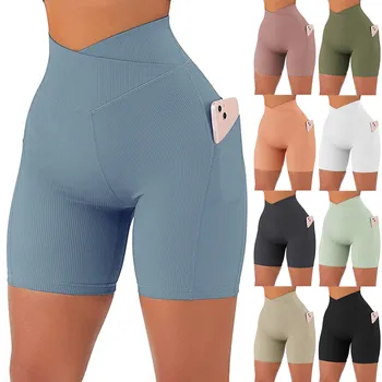 Женские облегающие штаны для йоги с резьбой на талии Версия спортивных шорт с принтом хризантемы для фитнеса с высокой талией
